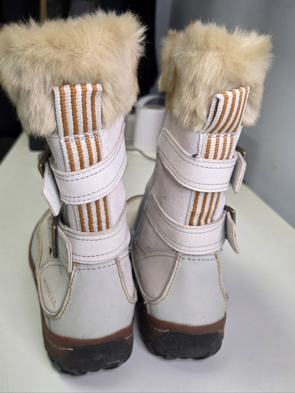 Merrel Women’s Decora Chant White Waterproof Boots Size Silver Lining Size 8 - Picture 6 of 11